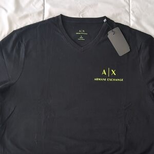 Armani Exchange Black V Neck Tee